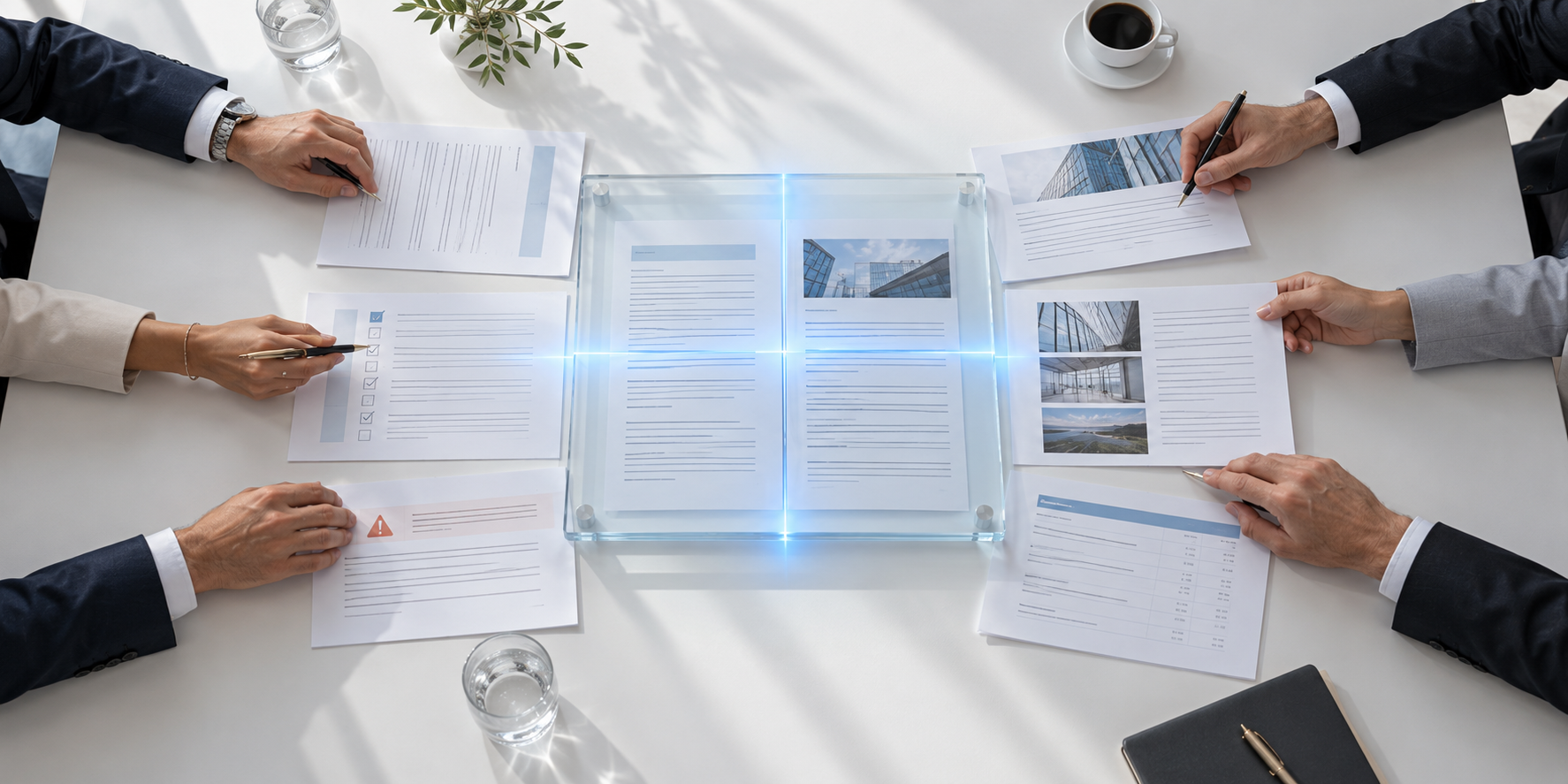 Buyers and vendors reviewing tender documents in a shared Deal Room
